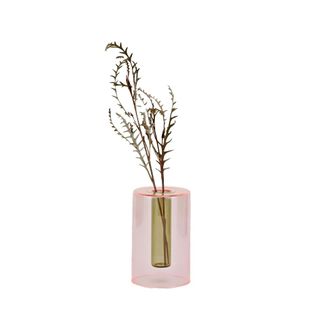 Block Design, Reversible Glass Vase - Green/pink