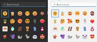 comparisons of Windows 11 emojis