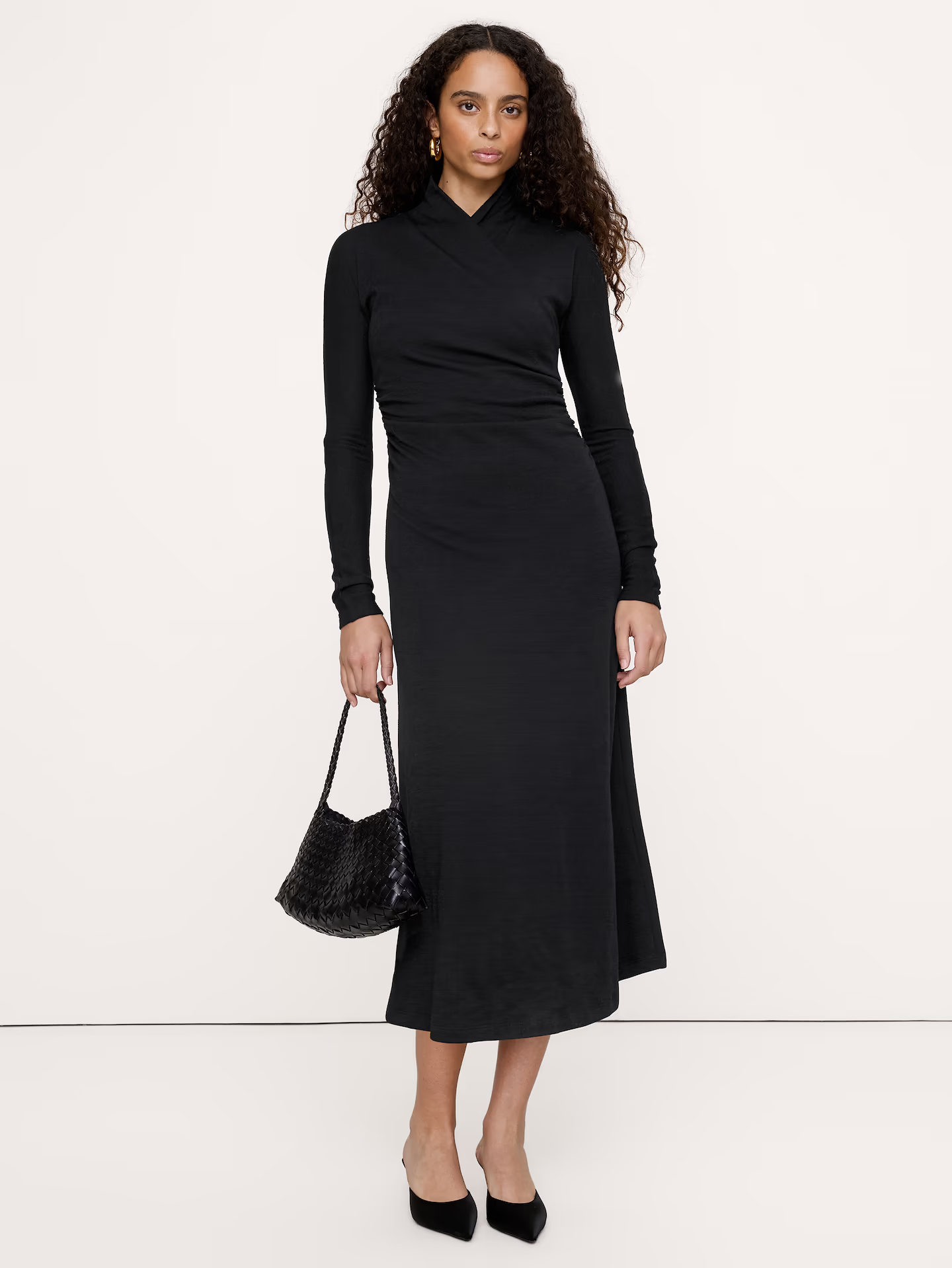 Banana Republic, Wrap-Neck Midi Dress