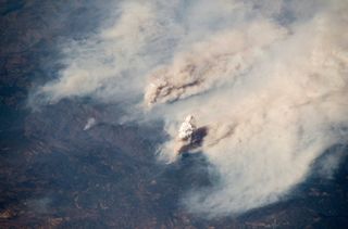 Another view of the California blazes captured by Alexander Gerst.