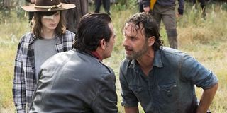 Negan with Rick and Carl in the Walking Dead Season 7 finale