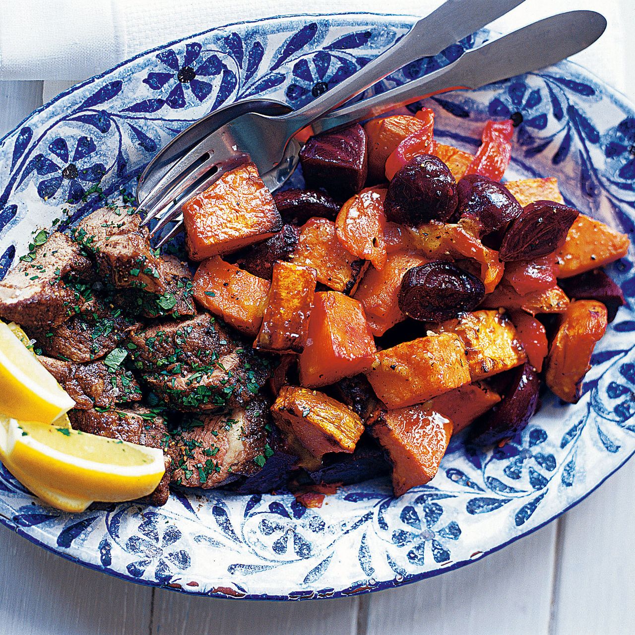 Roasted Sweet Potato, Beetroot and Pepper Salad with Sherry Vinegar Dressing Recipe-woman and home