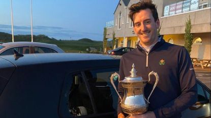 Richard Knightly with the trophy after winning the Laytown & Bettystown Senior Scratch Cup