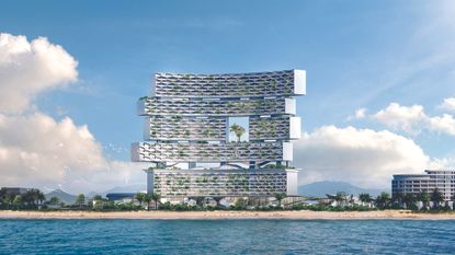 Ole Scheeren’s architecture: illustration of Sanya Horizons on China’s Hainan Island 