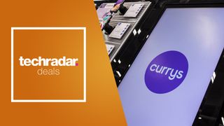 Shot inside a Curry store next to TechRadar deals logo