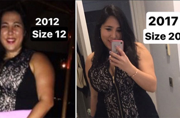 This size 20 woman still fits into a dress she bought when she was