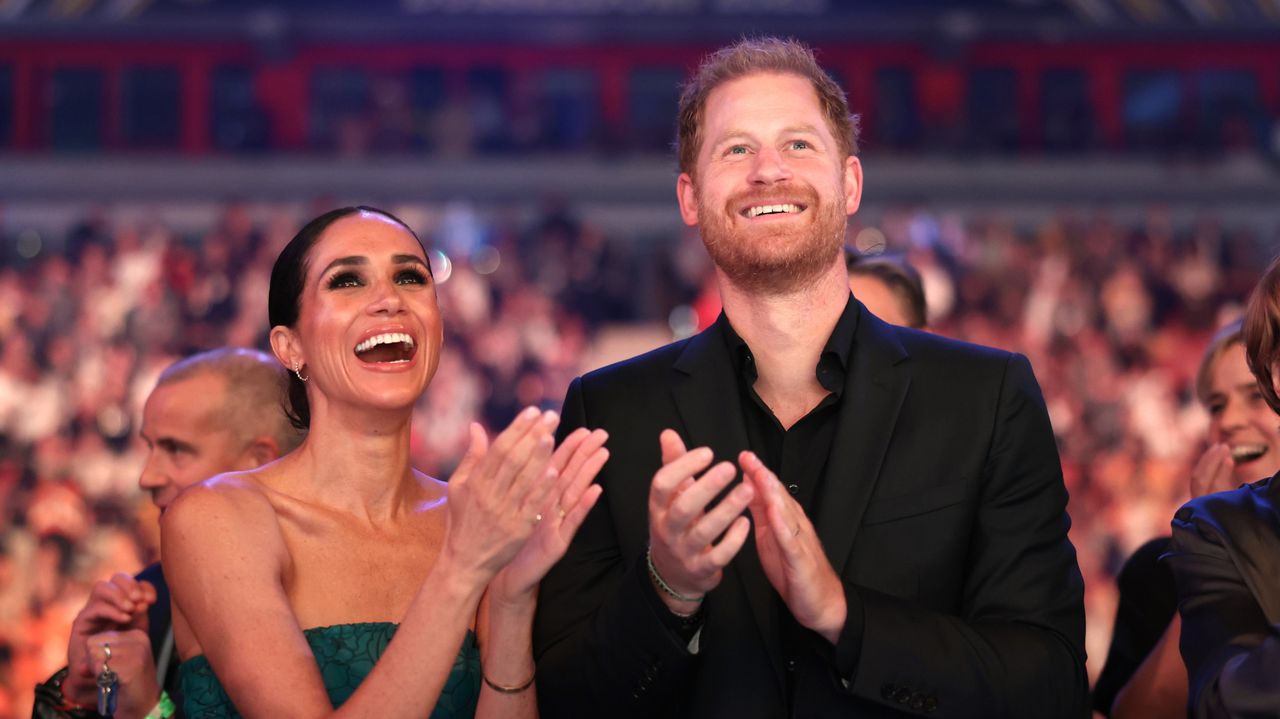 rince Harry, Duke of Sussex, and Meghan, Duchess of Sussex attend the closing ceremony of the Invictus Games Düsseldorf 2023 at Merkur Spiel-Arena on September 16, 2023 in Duesseldorf, Germany. 