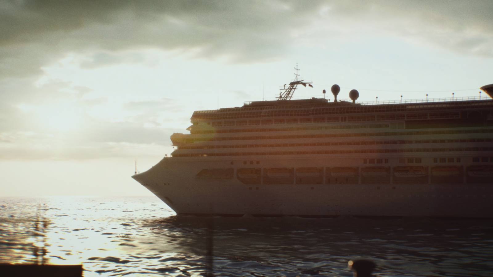 A still of a cruise ship from Netflix's Amy Bradley is Missing.