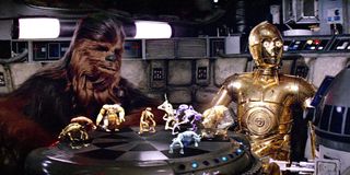Chewbacca and C-3PO playing Holochess aboard the Millennium Falcon