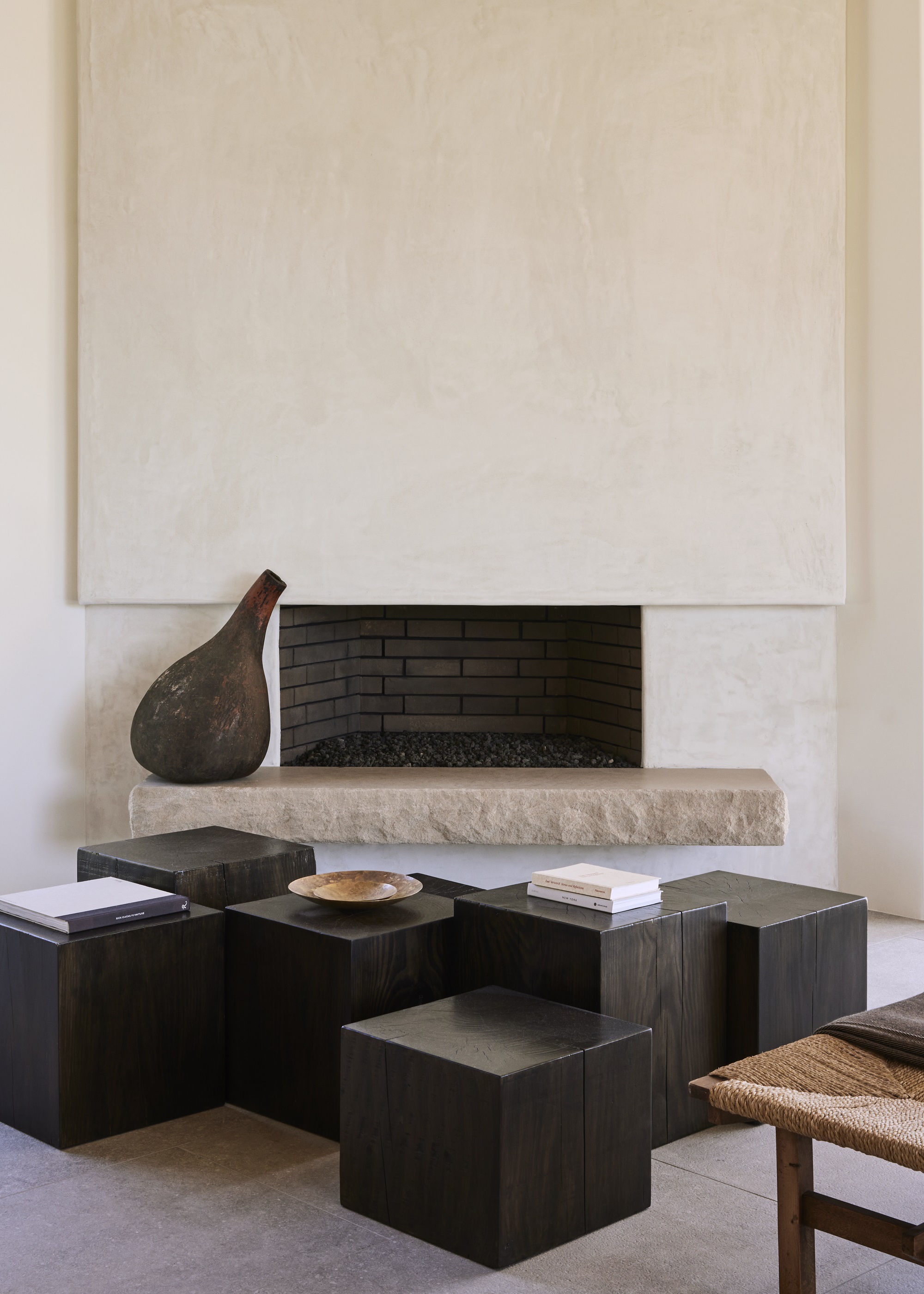 A minimalist fireplace