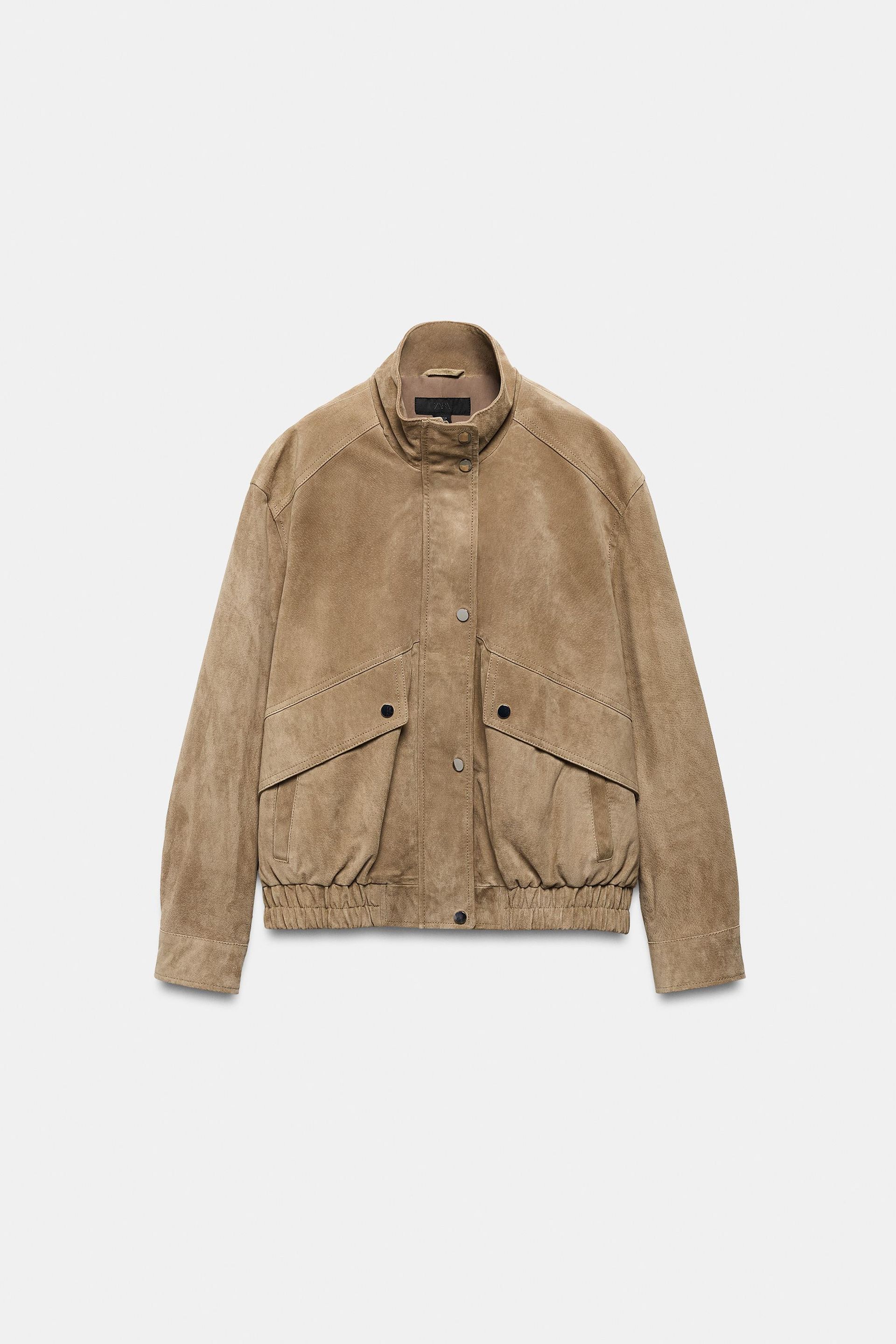 100% Suede Leather High Collar Jacket