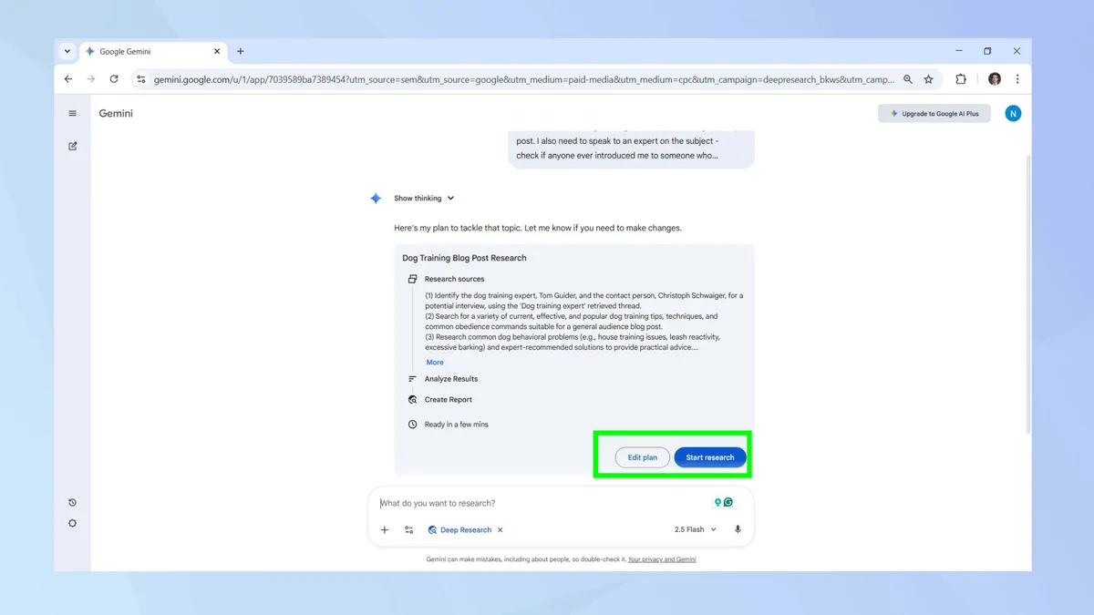 Gemini start research