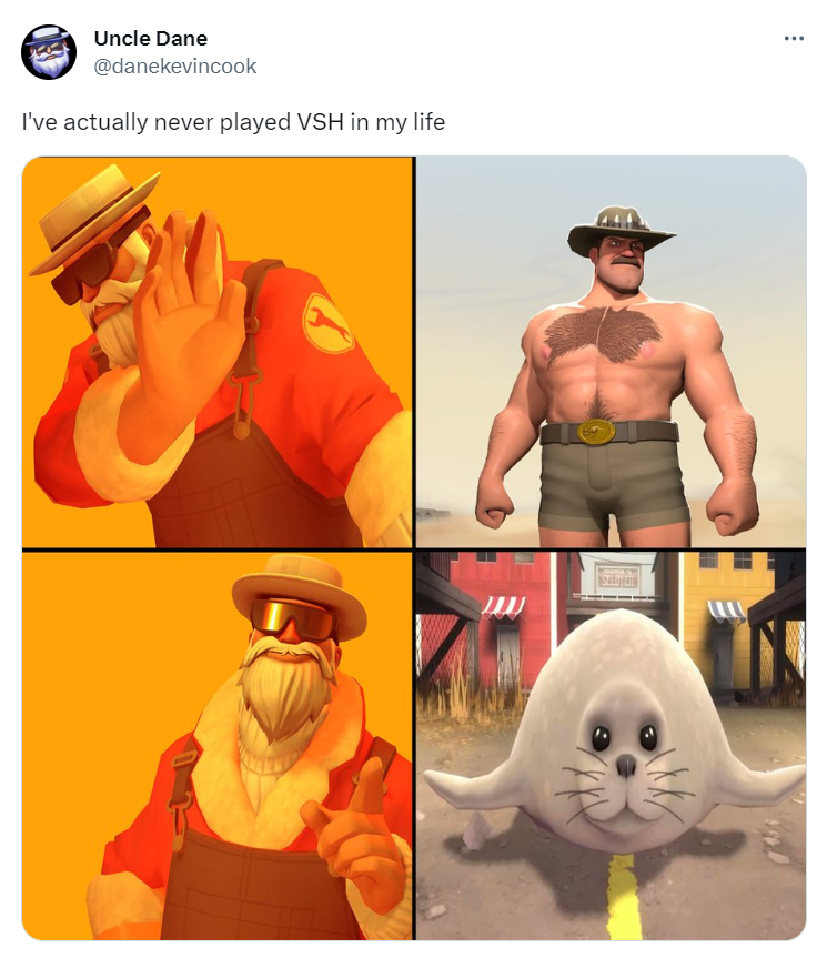 A tweet about the Team Fortress 2 seal.