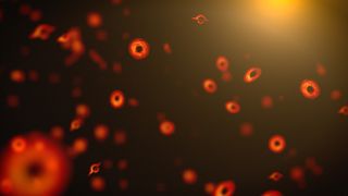 A speculative illustration of tiny primordial black holes. Have physicists just seen one explode?