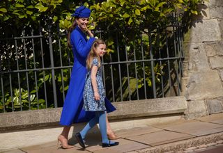 Kate Middleton and Princess Charlotte leave church at Easter