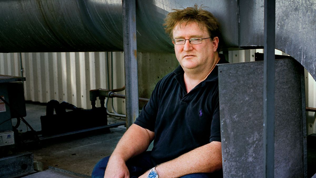 Portrait of American video game developer Gabe Newell, photographed in  2023