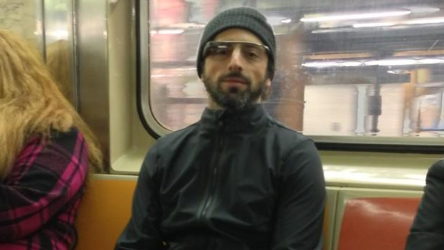 Sergey Brin takes Google Glass for a ride on New York subway