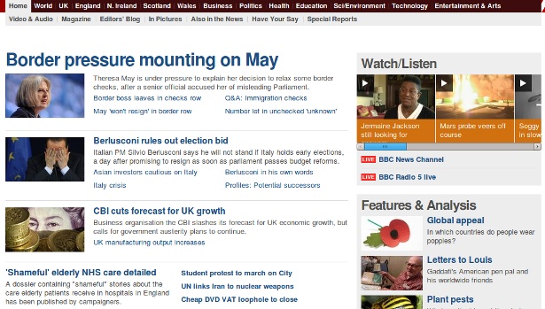 The BBC News site presents some problems but they can be overcome