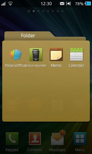 Samsung wave iii folder on home screen