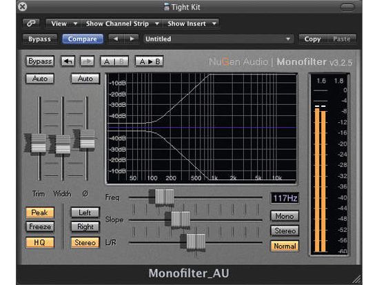 Monofilter enables you to tailor the balance of a signal between mono and stereo.