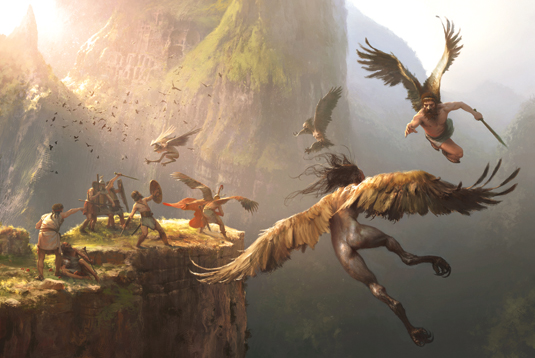 Create a dramatic composition with multiple characters