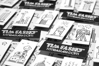 line illustration business cards