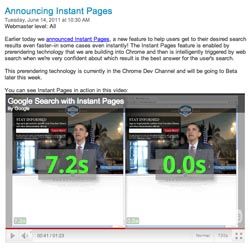 Google Instant Pages