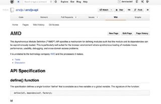 RequireJS is based on the Asynchronous Module Definition (AMD) API, described in more detail on its own GitHub project page