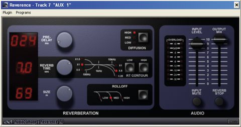 Vintage digital reverbs are the inspiration for the interface.