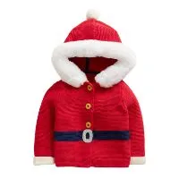 14. Red Santa Knitted Hooded Jacke&nbsp;- View at Boden
