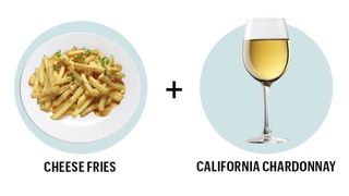 Wine, fries