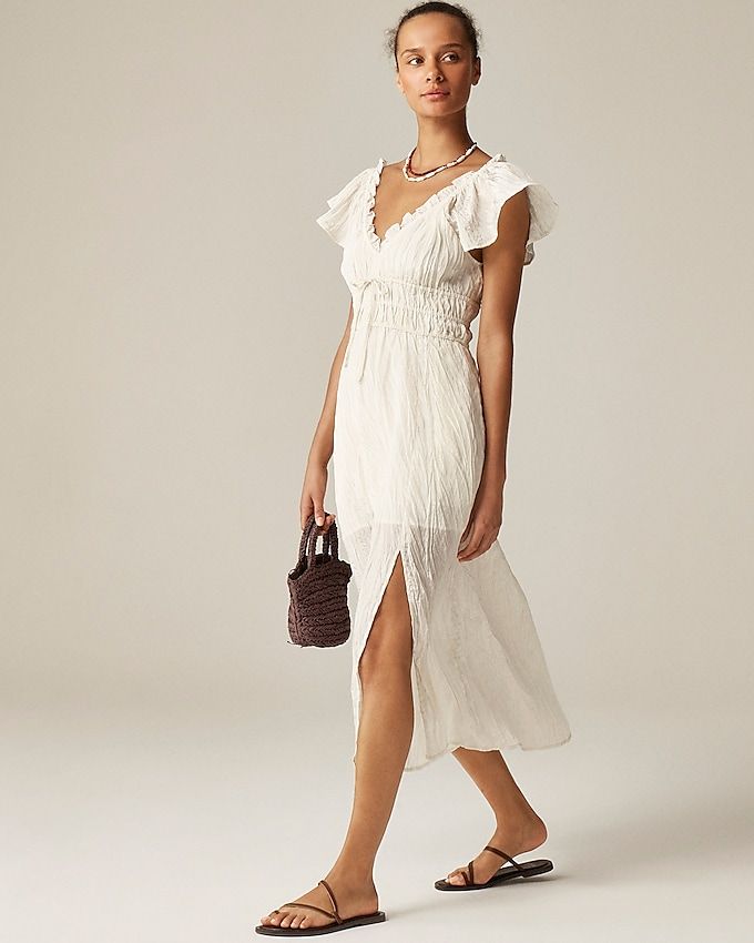 Palermo Dress in Viscose-Blend Crinkle