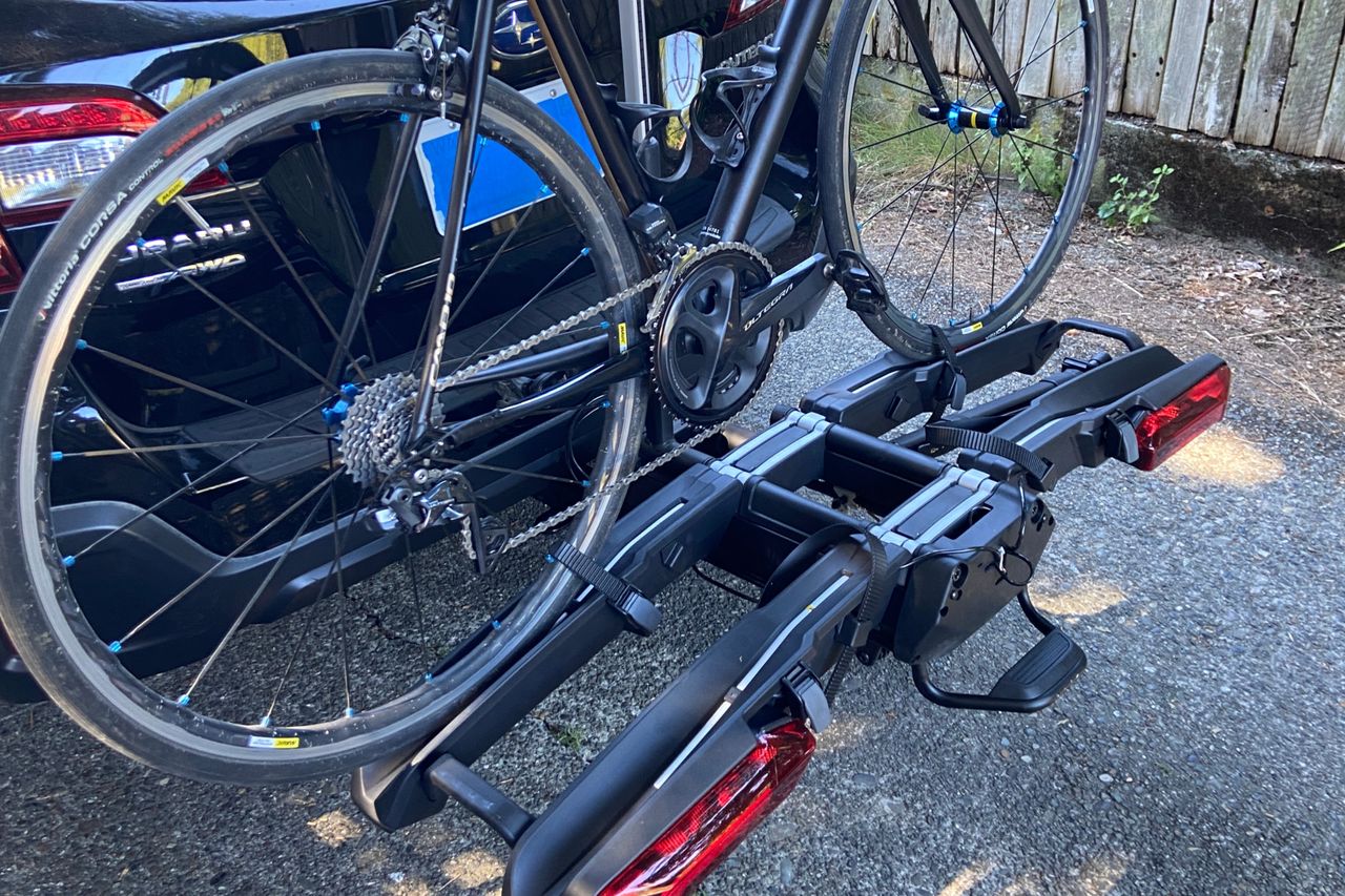 Thule Epos 2 with Lights bike rack review featurepacked and foldable for storage Cycling Weekly