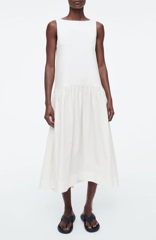 Voluminous Jersey & Poplin A-Line Dress