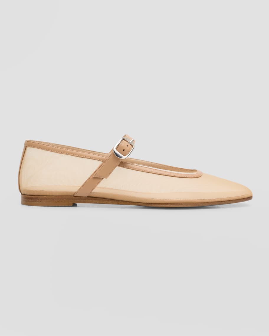 Mesh Mary Jane Ballerina Flats