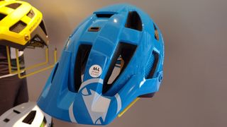The new Endura Singletrack helmet in blue with blue Koroyd open cells