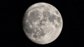 the moon on a black background