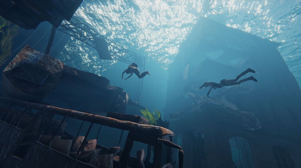 An image from flooded world survival game Sunkenland