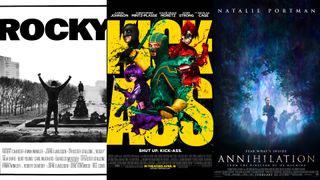 The movie posters for Kick-Ass, Annihilation and Rocky