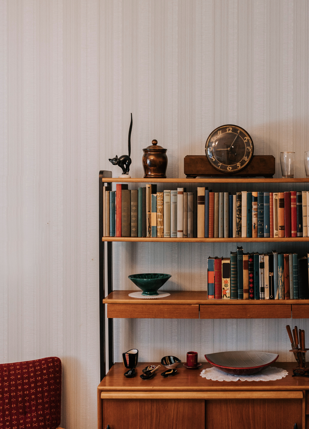 Bookshelf in a living room