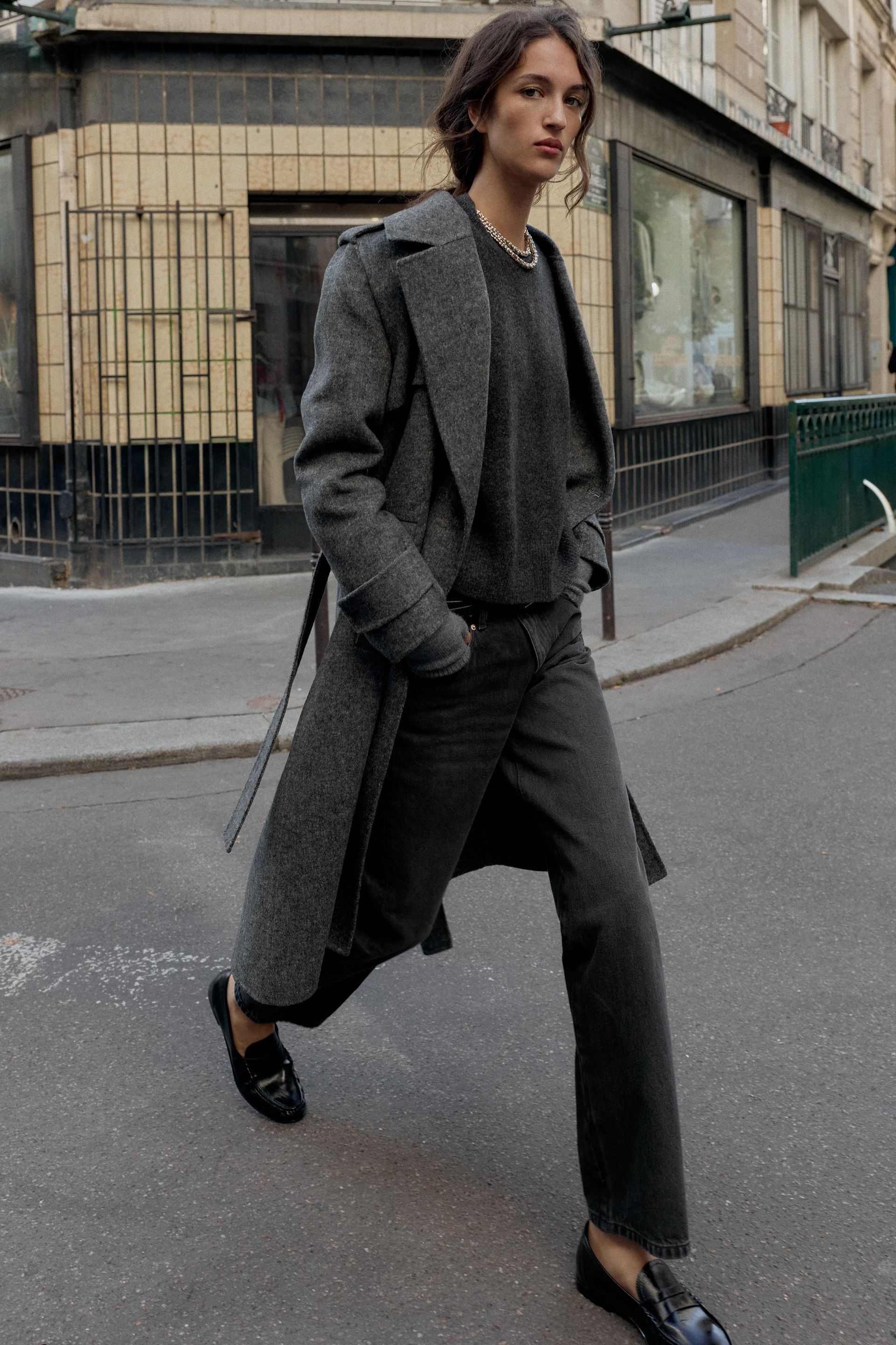 Wool Coat With Belt