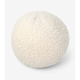 cream boucle ball pillow