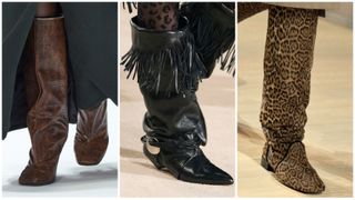 fall 2024 runway boots, Acne Studios, Isabel Marant, Dior