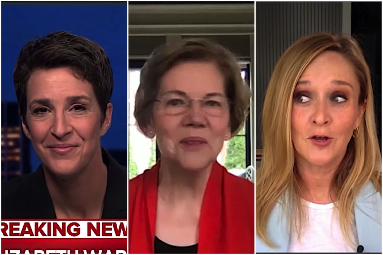 Elizabeth Warren, Rachel Maddow, and Samantha Bee