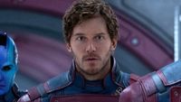 Chris Pratt looking stunned as Star-Lord in Guardians of the Galaxy Vol. 3