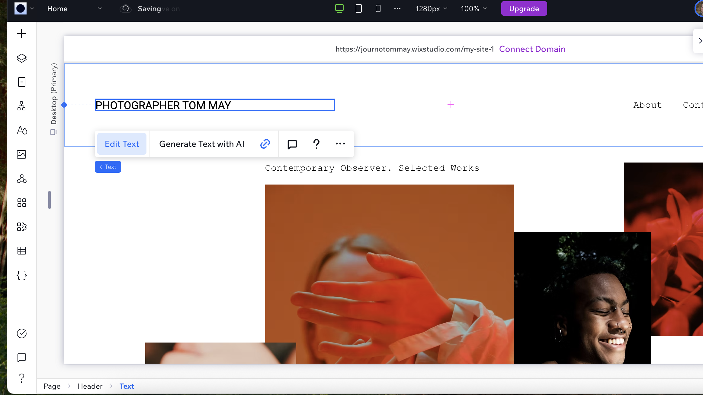 Editing Wix template
