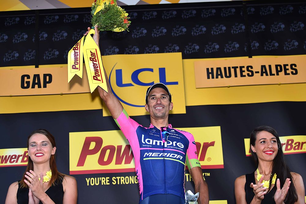 Ruben Plaza (Lampre-Merida) takes a solo win on stage 16