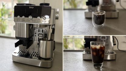 Making espresso and iced coffee in the Ninja Luxe Café Mini Plus Espresso Machine