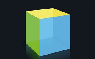 A complete cube created from six HTML elements