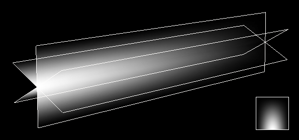 Texture and mesh of the light beam object